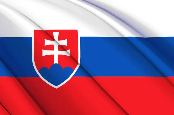 Slovakien 3D viftande flagga illustration. — Stockfoto