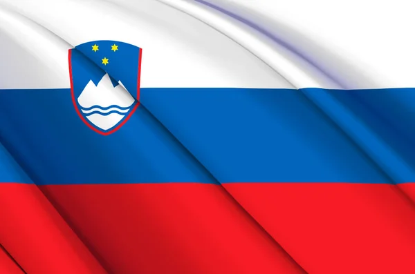 Slovénie Illustration du drapeau ondulé 3D . — Photo