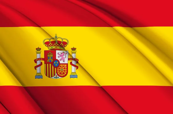İspanya 3d sallanan bayrak illüstrasyonu. — Stok fotoğraf