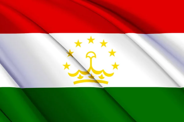 Tacikistan 3d bayrak sallıyor. — Stok fotoğraf