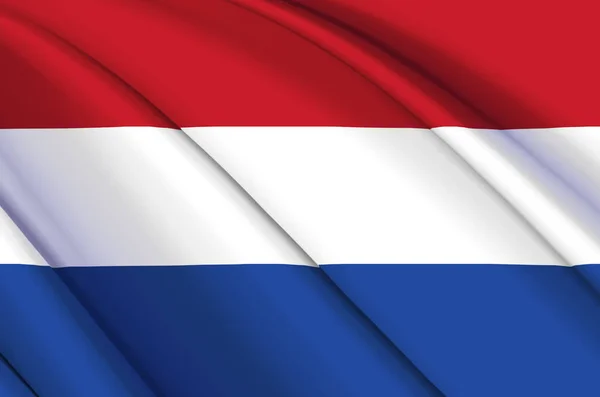 The Netherlands 3d waving flag illustration. — Stock fotografie