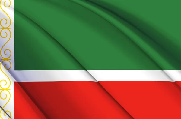 Thechen Köztársaság 3d lengő zászló illusztráció. — Stock Fotó