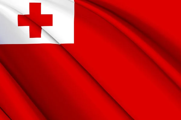 Tonga 3D waving flag illustration. — Stock Photo, Image