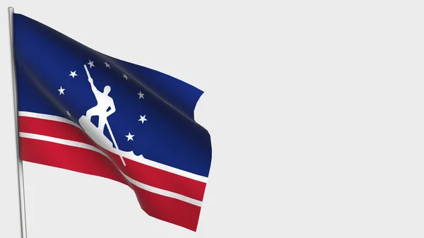 Ричмонд Вирджиния 3D иллюстрация флага на флагштоке . Стоковое Изображение