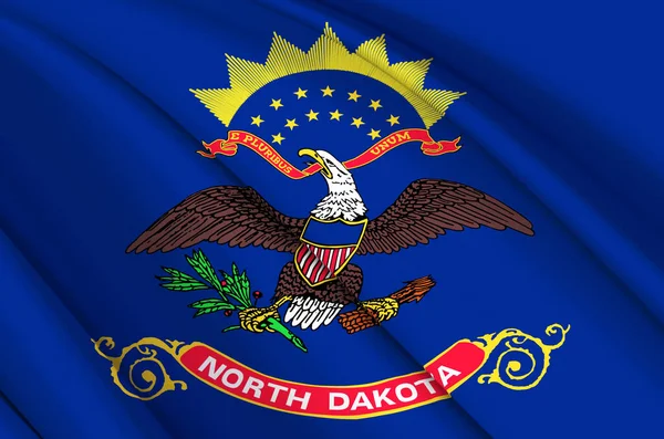 North Dakota 3D waving flag illustration. — Stock Photo, Image