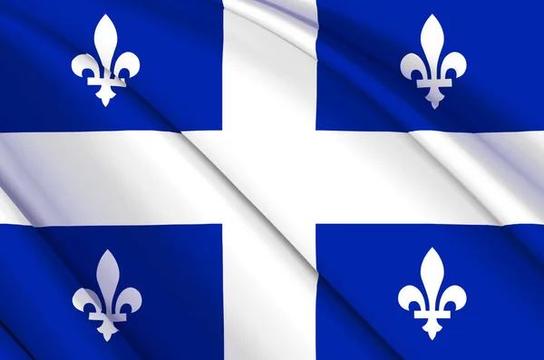 Quebec 3D sventola bandiera illustrazione . Fotografia Stock