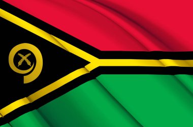 Vanuatu 3d sallanan bayrak illüstrasyonu.