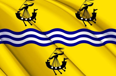 Batı Adaları Konseyi 3d bayrak sallıyor.