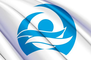 Yakumo 3d sallanan bayrak illüstrasyonu.