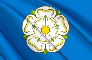 Yorkshire 3D sallanan bayrak illüstrasyonu.