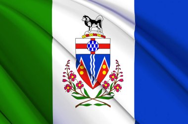 Yukon 3d sallanan bayrak illüstrasyonu.