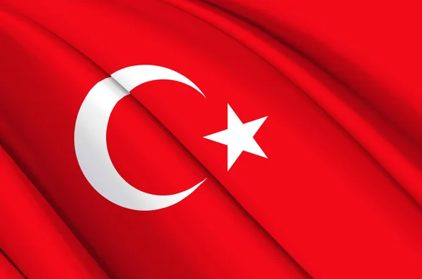 Turkiet 3D viftande flagga illustration. — Stockfoto