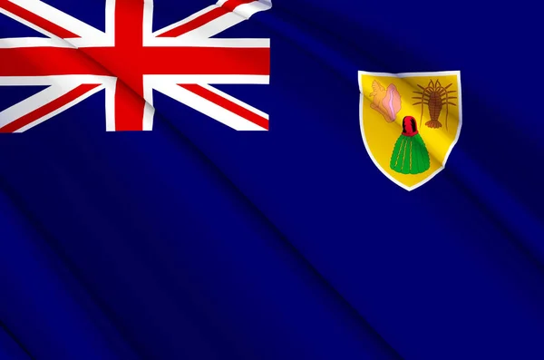 Turken en Caicos eilanden 3d zwaaien vlag illustratie. — Stockfoto