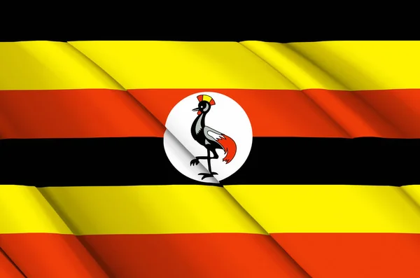 Uganda 3D waving flag illustration. — 스톡 사진