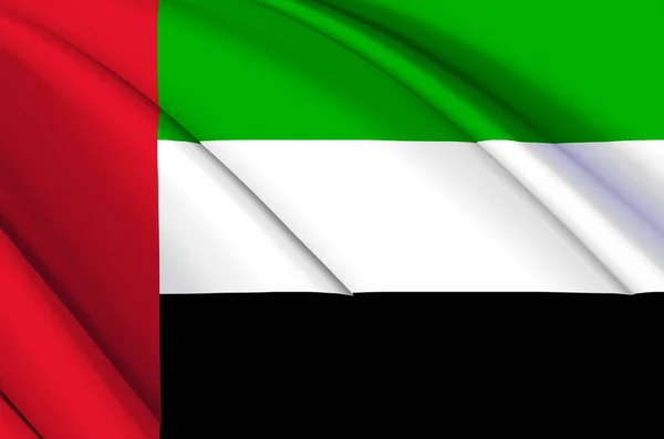 Emirati Arabi Uniti 3D sventola bandiera illustrazione . — Foto Stock