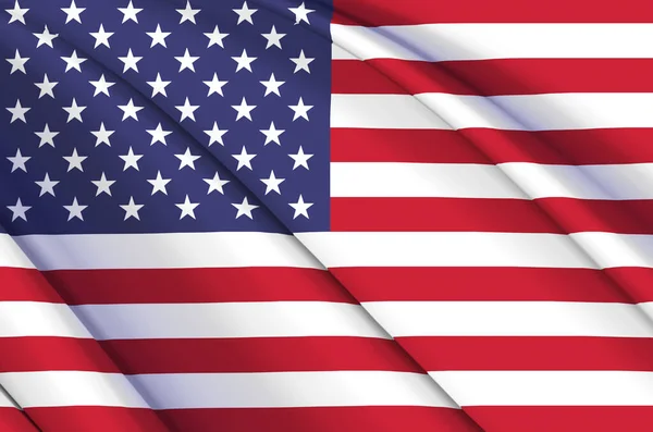 Vereinigte Staaten 3D Flagge schwenken Illustration. — Stockfoto