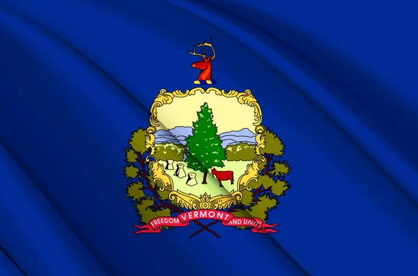 Vermont 3D waving flag illustration. — Stock Photo, Image