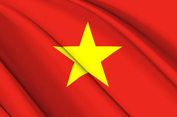 Ilustrasi bendera melambai 3D Vietnam . — Stok Foto