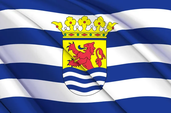 Zeeland 3d zwaaiende vlag illustratie. — Stockfoto