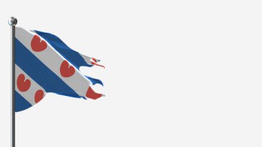 Frisian Flag 3d Bayrak direğinde dalgalanan bayrak çizimi.