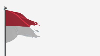 Monaco 3d bayrak direğinde sallanan parçalanmış illüstrasyon.