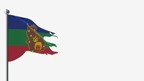 Amazonas Estado Venezuela 3D esfarrapado acenando ilustração bandeira em Flagpole . — Fotografia de Stock