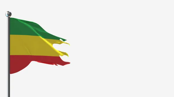 Carchi Equador 3D esfarrapado acenando ilustração bandeira em Flagpole . — Fotografia de Stock