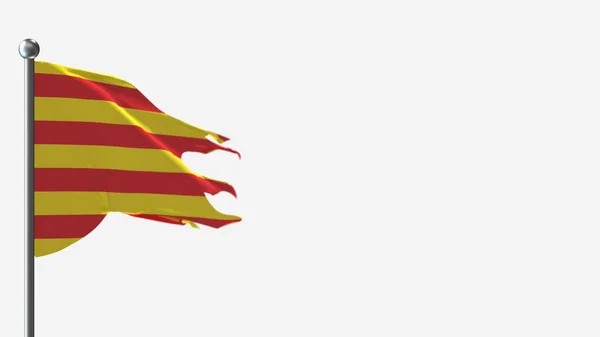 Ilustración de la bandera de Cataluña en 3D en Flagpole . — Foto de Stock