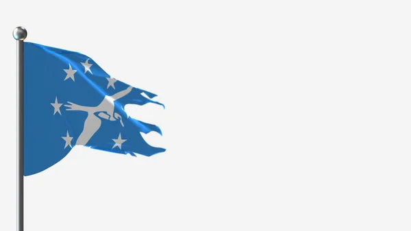 Corpus Christi Texas 3d megrongált integető zászló illusztráció a zászlórúd. — Stock Fotó