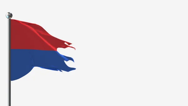 Cotopaxi Equador 3D esfarrapado acenando ilustração bandeira em Flagpole . — Fotografia de Stock
