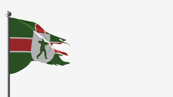 Megye Nottinghamshire 3d rongyos integető zászló illusztráció a zászlórúd. — Stock Fotó
