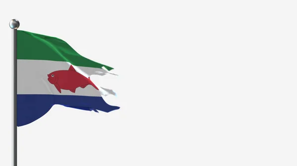 Dependencias Federales Venezuela Ilustración de bandera ondeante hecha jirones 3D en asta de bandera . — Foto de Stock