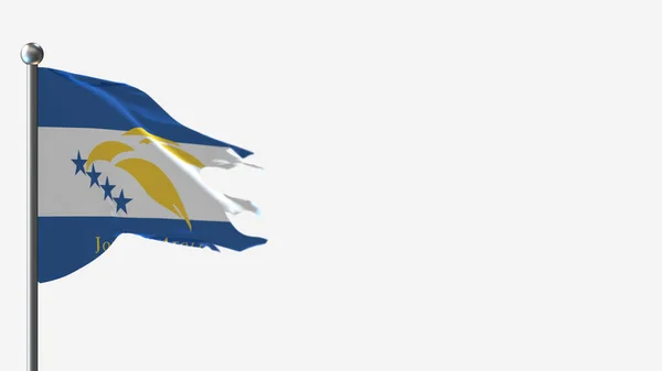Johnston Atoll 3D esfarrapado acenando ilustração bandeira em Flagpole . — Fotografia de Stock