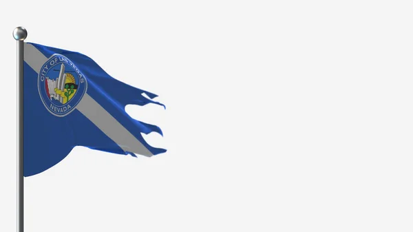 Las vegas nevada 3d zerfleddert schwenkende Flagge Illustration auf Fahnenmast. — Stockfoto