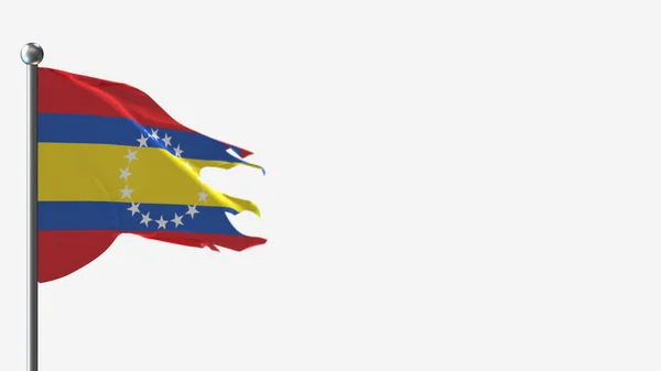 Loja Equador 3D esfarrapado acenando ilustração bandeira em Flagpole . — Fotografia de Stock
