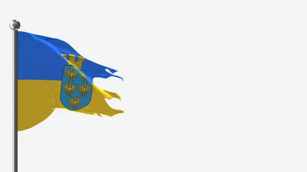 Bassa Austria 3D frantumato sventolando bandiera illustrazione su Flagpole . — Foto Stock