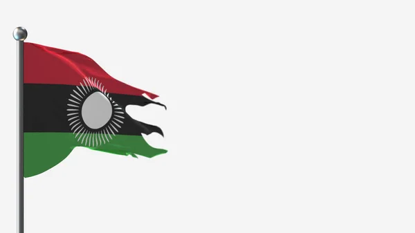 Illustrazione della bandiera sventolata in Malawi 3D su Flagpole . — Foto Stock