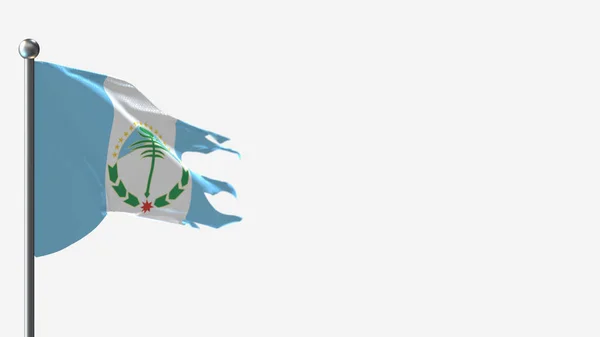 Illustrazione della bandiera sventolata in 3D neutrquen su Flagpole . — Foto Stock
