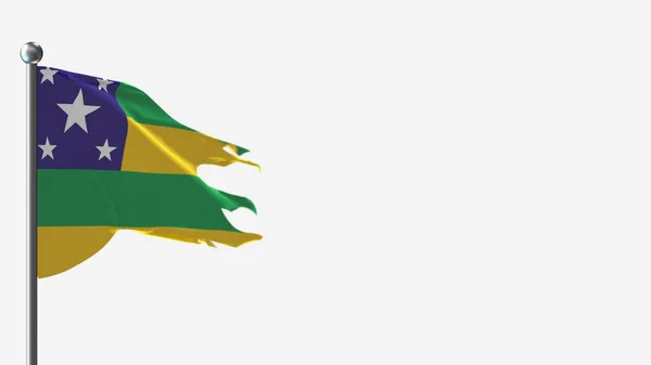Sergipe 3D esfarrapado acenando ilustração bandeira em Flagpole . — Fotografia de Stock