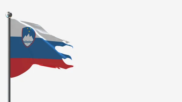 Slovenië 3d wankel zwaaiende vlag illustratie op vlaggenmast. — Stockfoto