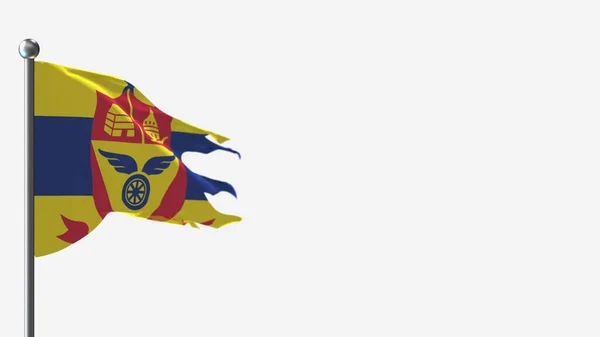 St. Paul Minnesota 3D andrajoso ondeando bandera ilustración en el asta de la bandera . —  Fotos de Stock