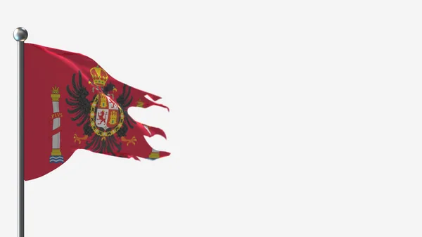 Ilustración de la bandera de Toledo 3D en el asta de la bandera . — Foto de Stock