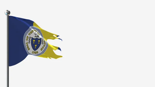 Trenton neues trikot 3d zerfleddert schwenkende fahne illustration auf flaggenmast. — Stockfoto
