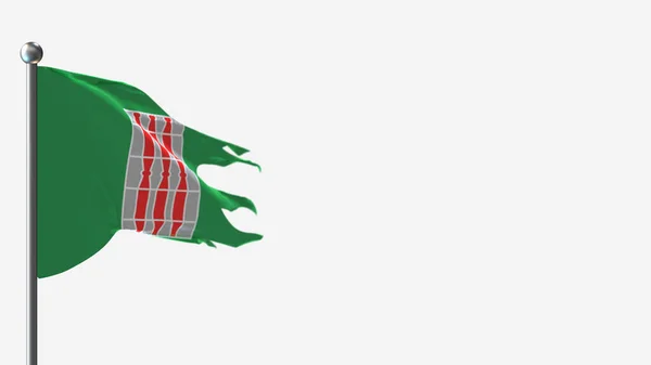 Umbria 3d trhaný mávání vlajky ilustrace na stožár. — Stock fotografie