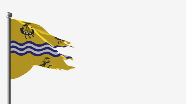 Western Isles Council 3D esfarrapado acenando ilustração bandeira em Flagpole . — Fotografia de Stock