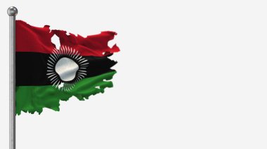 Malawi 3d bayrak direğinde dalgalanan illüstrasyon.