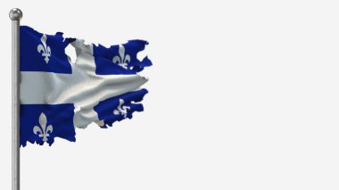 Quebec 3d bayrak direğinde sallanan parçalanmış illüstrasyon.