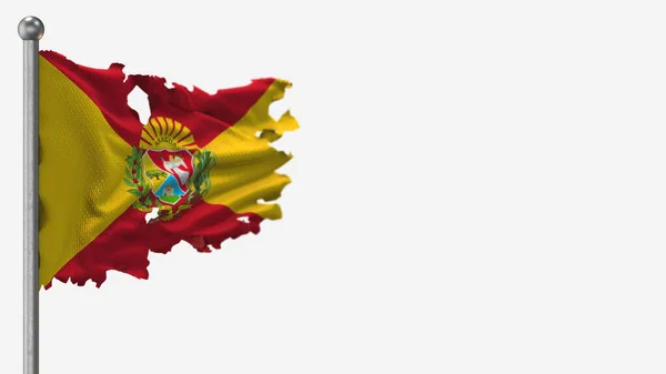 Aragua 3d splittrad viftande flagga illustration på flaggstången. — Stockfoto