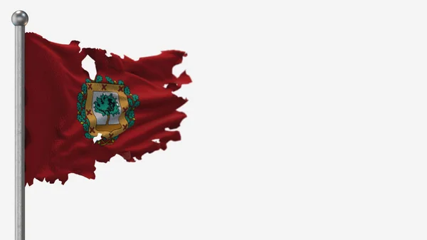 Bizkaiko 3d rongyos integető zászló illusztráció a zászlórúd. — Stock Fotó