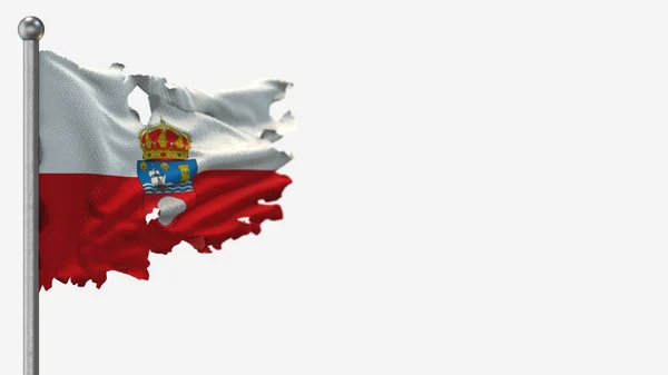 Cantabria Ilustración de bandera ondulada 3D en asta de bandera . — Foto de Stock